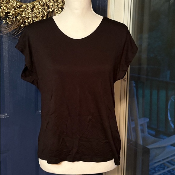 Badgley Mischka Black Relaxed Short Sleeve Tee very soft and comfy! Size M - Picture 1 of 11